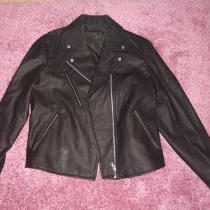 Faux leather biker jacket